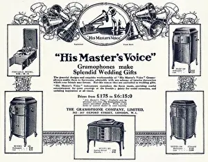 Gramophones: Advert for His Master's Voice - Portable Gramophone 1923