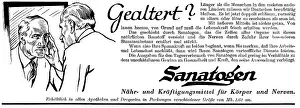 Nutriment: advertising, medicine, Sanatogen nutriment, advert