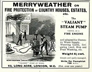 Estates: Advert, Merryweather, Fire Fighting Steam Pump