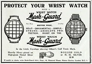 Timepiece: Advert for Mesh-Guard wristwatch 1918