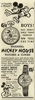 Licensing: Advertisement for Mickey Mouse watch, 1933