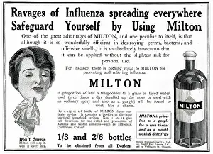 Safeguard: Advert for Milton against influenza 1918