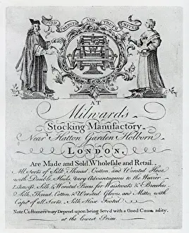 Hatton: Advert - Milward's Stocking Manufactory, near Hatton Garden