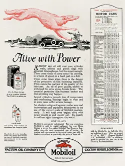 Mobil: Advertisement for Mobil oil 1926
