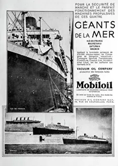Vacuum: Advert for Mobiloil in magazine
