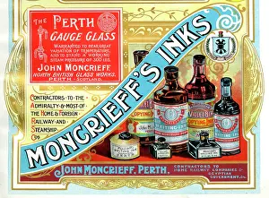 Perth: Advert, Moncrieff's Inks, Perth, Scotland