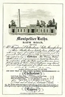 Glos: Advert, Montpellier Baths, Bath Road, Cheltenham