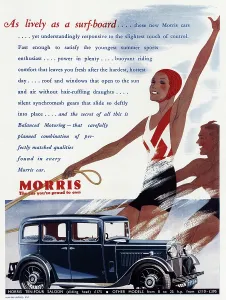 Surfboard: Advert for Morris cars 1934