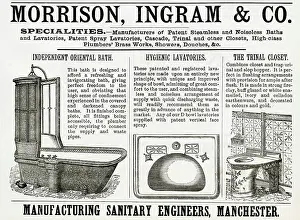Ironmonger: Advert for Morrison, Ingram & Son bath and lavatories 1888