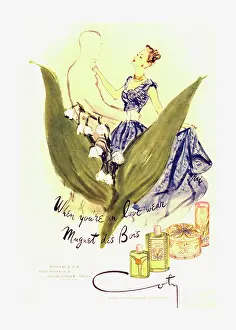 Bois: Advertisement for Muguet des Bois perfume by Coty