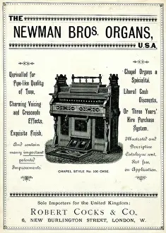 Keyboard: Advertisement, Newman Bros Organs
