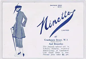 Ninette: Advert for Ninette couture (London) 1920s