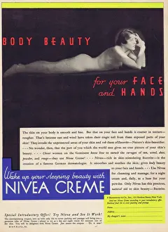 Creme: Advert for Nivea beauty creme, 1929