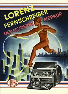 Teleprinter: advertising, office equipment, teleprinter, Lorenz
