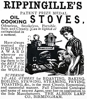 Stove: Advertisement for an oil-fired kitchen stove