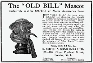 Mascots: Advertisement for Old Bill car mascot, 1920