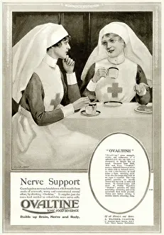 Tonic: Advert for Ovaltine featuring nurses, WWI