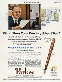 Pens: ADVERT/PARKER PENS 1940