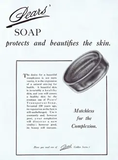 Matchless: Advert for Pears soap, 1921