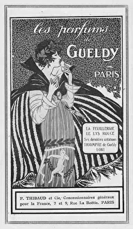 Fragrances: Advert for perfumes by Gueldy, 1920, Paris