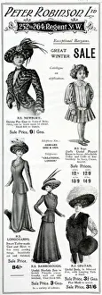 Robinsons: Advert for Peter Robinson winter garments 1909