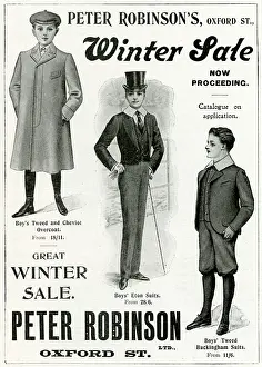 Cheviot: Advert for Peter Robinson's boy's clothing 1902