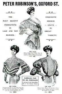 Frilled: Advert for Peter Robinson's ladies blouses 1905