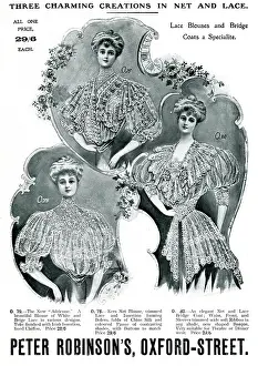 Frilled: Advert for Peter Robinson's ladies blouses 1907