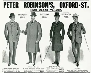 Topcoat: Advert for Peter Robinson's men's clothing 1904