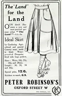 Weatherproof: Advert for Peter Robinson's practical garment 1916