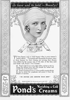 Creams: Advert for Ponds vanishing and cold creams, 1925