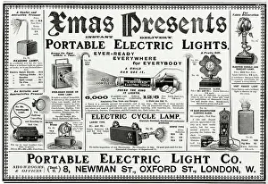 Portable: Advert for Portable hand-held electric lights 1902