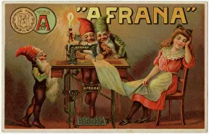 Meissen: Advertising Postcard for Afrana Sewing Machines