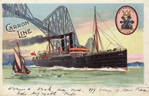 Carron: Advertising postcard for the Carron Line Ferries