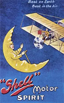 Oilcan: Advertising postcard for Shell Motor Spirit