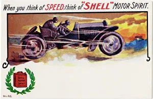 Thrill: Advertising postcard for Shell Motor Spirit