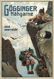 Alpinist: advertising, poster of Goggingen sewing thread