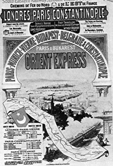 Timetable: Advertising poster for the Orient Express, 1888