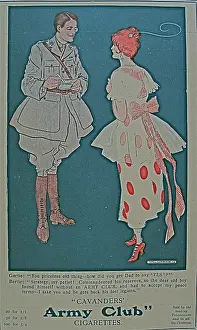 Gertie: Advertising print for Cavanders Army Club cigarettes