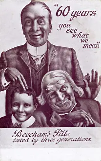 Laxative: Advertising Promotional postcard for Beecham's Pills