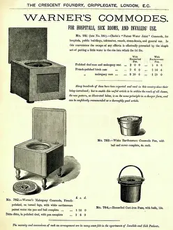 Sanitary: Advertising publicity leaflet, Warner's Commodes