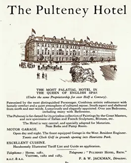 Telegrams: Advert, The Pulteney Hotel, Bath