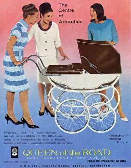 Perambulator: Advertisement for Queen of the Road prams in the Co-op
