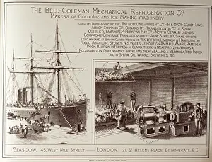 Advertisement for refrigeration units for ships