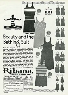 Finely: Advert for Ribana pure wool bathing suits 1931