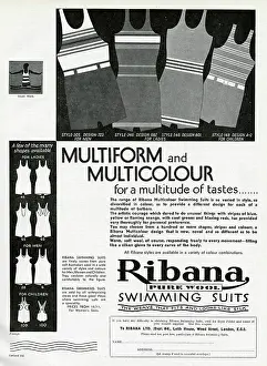 Finely: Advert for Ribana pure wool bathing suits 1931