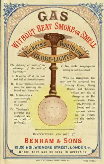 Rickets: Advert, Rickets's Ventilating Globe Lights