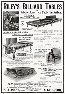 Billiards: Advert for Riley's Billiard Tables 1903