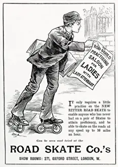 Newsboy: Advert for Ritter Road Skates 1896