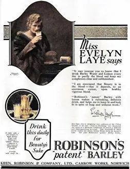 Laye: Advert for Robinson's Barley, 1927